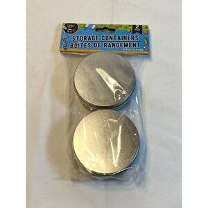 2 count pack small metail round storage containers great for crafts